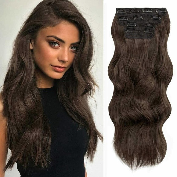 Long Wavy Clip in Hair Extensions for Women 4PCS 20\